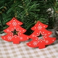 thumbnail image 4 of 50 Pcs Wooden Pendant Decorative Ornament Home DIY Accessory Painted Artware Xmas Tree Red, 4 of 8