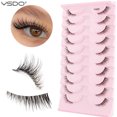 thumbnail image 1 of Half Lashes Mink Eyelashes 3/10 Pairs Natural Soft Cat Eye False Eyelashes Long Wispy 3D Mink Lashes Extension Makeup Tools, 1 of 1