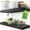 Black, variant on Natural Wood Floating Shelves for Wall 30 Inches Long, Solid Wooden Shelf Large, Bathroom Shelves for Room Wall Mounted Kitchen Farmhouse, Oak Floating Shelf, 30W × 6.7D, Set of 2