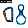 iClover 30KN Screwgate Locking Climbing Carabiners & 35KN Figure 8 Descender,Outdoor D-ring Hook Rappel Device for Rappelling Belaying Rock Climbing,Blue