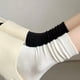 thumbnail image 2 of Xiao Hua 6 pares de calcetines de algodón para mujer, finos, suaves, cómodos, transpirables, de vestir, por encima del tobillo, para negocios, informales y deportivos (negros)., 2 of 2