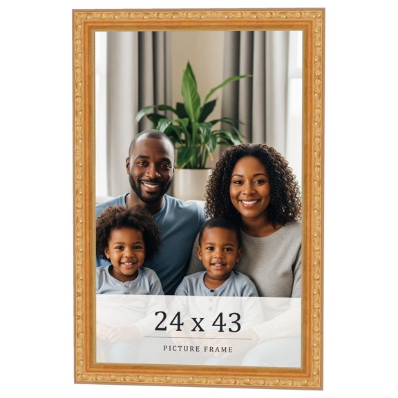 24x43 Frame Gold Solid Wood Picture Frame Width 1.125 Inches | Interior Frame Depth 0.375 Inches |