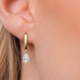 thumbnail image 3 of Gem Stone King 14K Yellow Gold White Moissanite Dangle Earrings for Women | 1.34 Cttw | Gemstone Birthstone | Pear Shape 7X5MM, 3 of 6