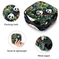 thumbnail image 3 of Sanitary Napkin Storage Bag for Girls Women, Portable First Period Pads Bag Tampons Holder Girls Travel Makeup Bag, Large Capacity Cute Pandas Tropical Leaves, 3 of 6