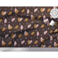 thumbnail image 3 of Soimoi Brown Cotton Voile Fabric Oaknut & Oak Leaves Print Fabric by Yard 42 Inch Wide, 3 of 3
