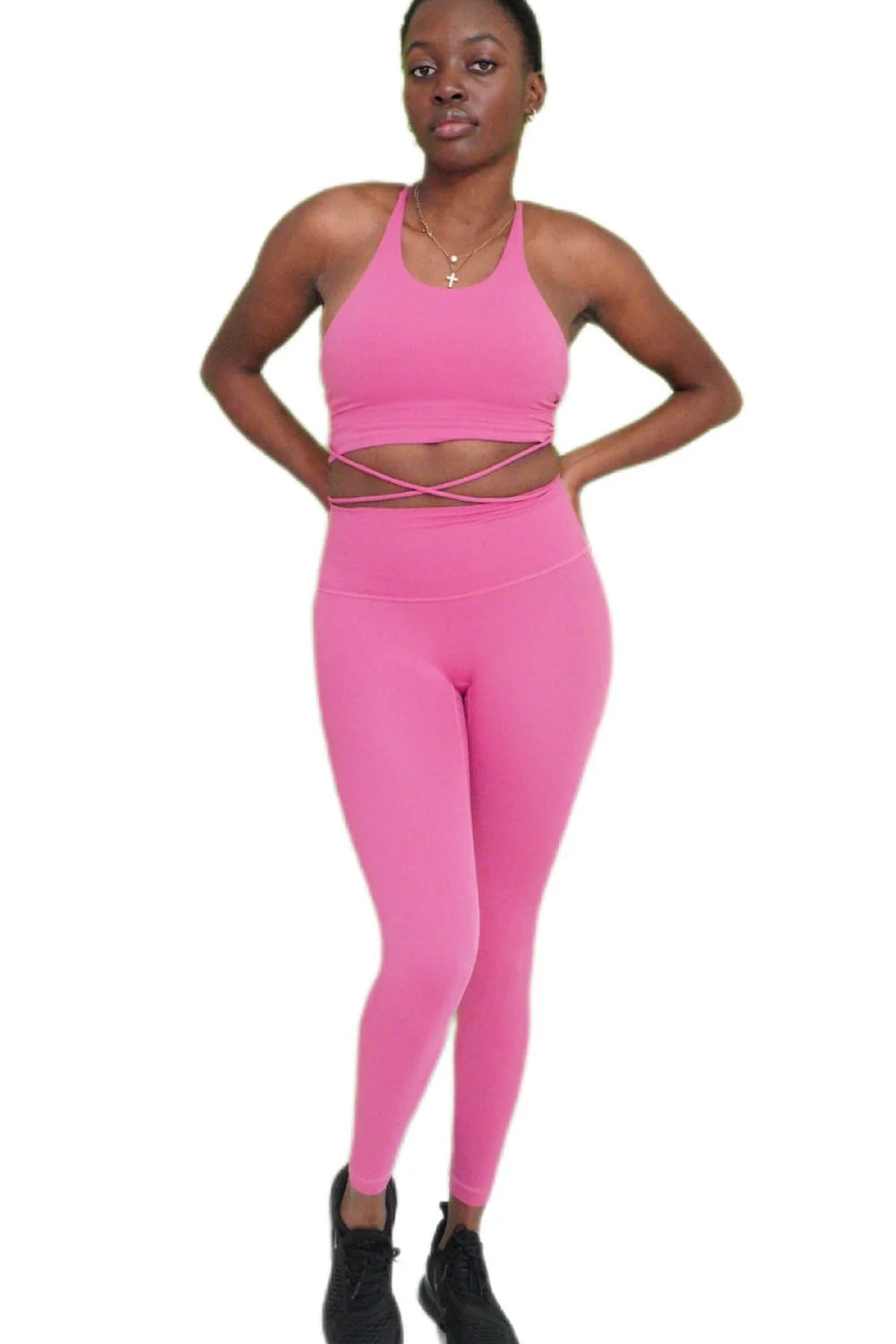 Workout sets for women 2 piece seamless buttery soft with cross over top  and high waisted legging exercise outfits 