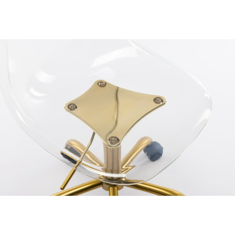 Modern Acrylic Clear Desk Chair With Gold Legs Acrylic And Hot