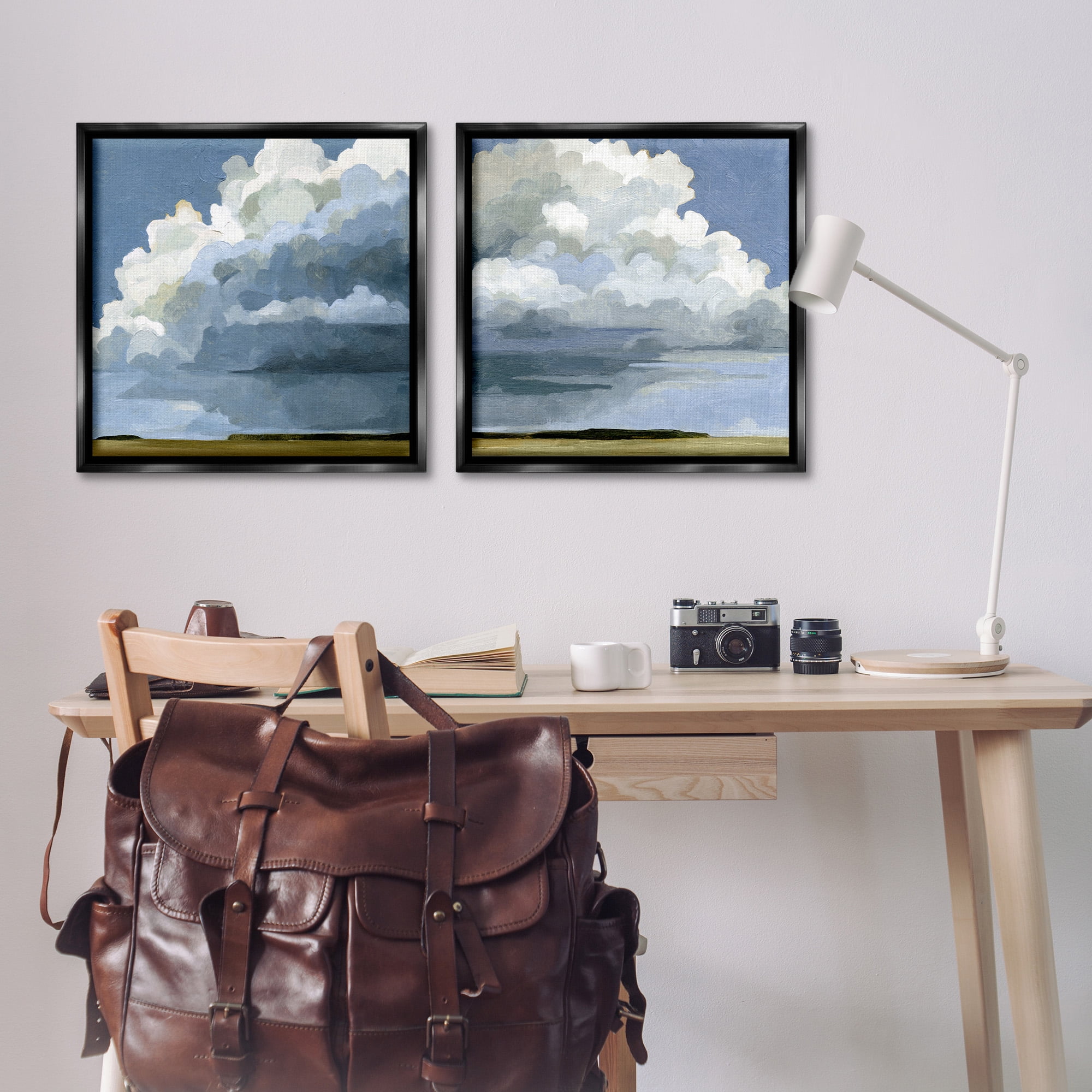 Stupell Industries Sublime Outdoor Weather Landscape Landscape Painting Black Floater Framed Canvas Art Print Wall Art, 25 x 25, Set of 2