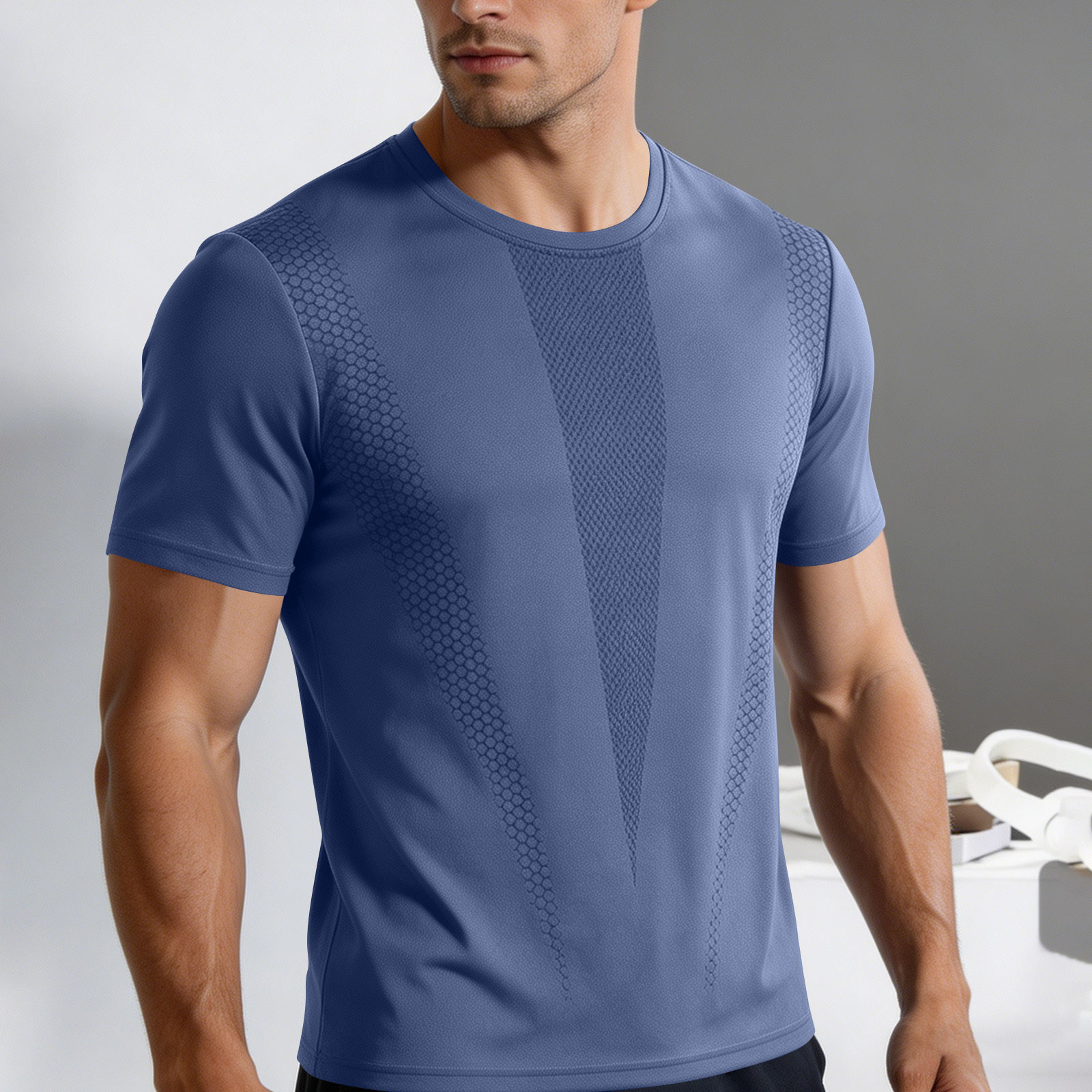 Camisetas deportivas para hombre, de enfriamiento y secado rápido, manga corta, talla extra grande, camiseta de entrenamiento holgada 5