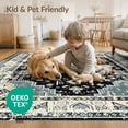 thumbnail image 4 of ODIKA 8'x10' Washable Area Rug Durable, Non-Slip Farmhouse Distressed Abstract Border Ornamental Desk Dining Under for Living Room, Sectional, Family, 4 of 7