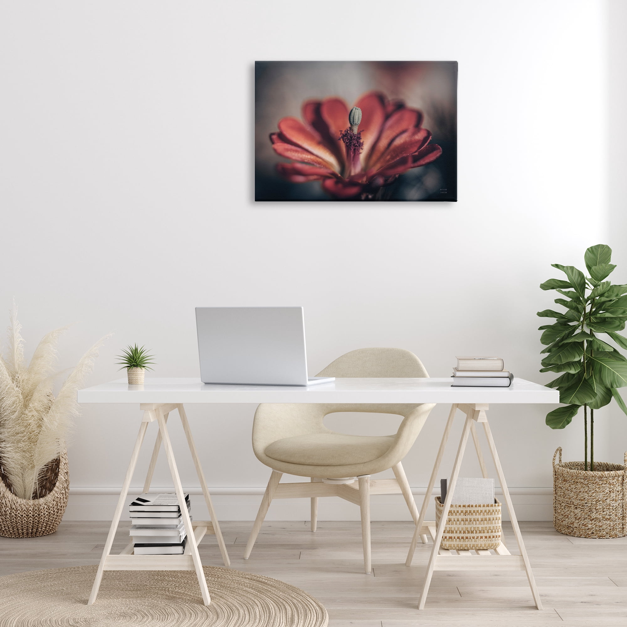Stupell Industries Red Elevation Bloom Botanical & Floral Photography Gallery Wrapped Canvas Art Print Wall Art, 30 x 20