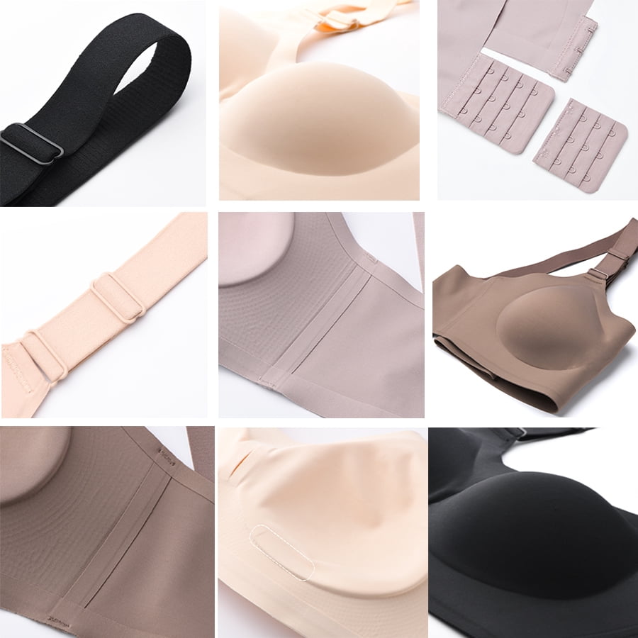 Momcozy Seamless Bra for Women, Wireless Invisible Support Bra, Comfortable Soft Adjustable, Beige