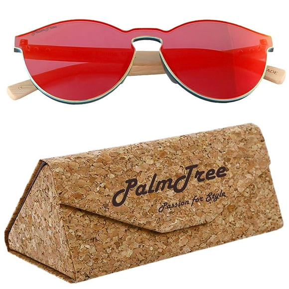 Lentes Modernos de Colores Freedom Red UV400 Policarbonato Madera de Bambú VentDepot PalmTree