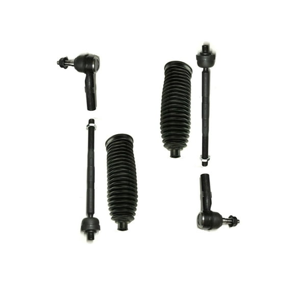 6 Pc Front Steering Kit Inner and Outer Tie Rod Ends Rack & Pinion Bellow Boots Fits select: 2005-2010 JEEP GRAND CHEROKEE, 2006-2010 JEEP COMMANDER