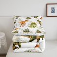 thumbnail image 5 of Homewish Wild Dinosaur Queen Comforter Set,Vintage Wildlife Comforter Sets Queen,White,Colorful Stars Reversible,3 Pieces,1 Comforter and 2 Pillowcases, 5 of 7
