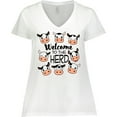 thumbnail image 3 of Inktastic Welcome to the Herd with cute Black and White Holstein Cows Women's Plus Size V-Neck T-Shirt, 3 of 5