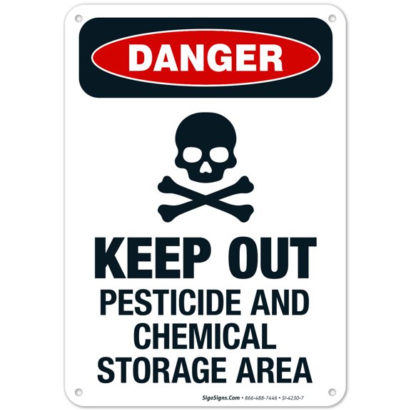 Keep Out Pesticide And Chemical Storage Area Sign, OSHA Danger Sign,