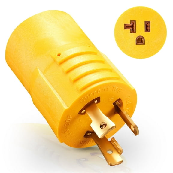 30 Amp to 110 Adapter ,NEMA L5-30P to 5-15/20R  RV Plug Adapter,30Amp Twist Lock Adapter for RV,Camping,Household