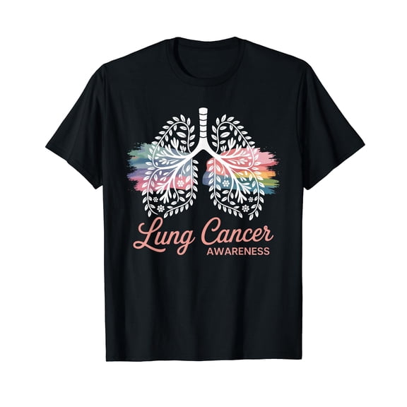 Lung Cancer Awareness Floral T-Shirt