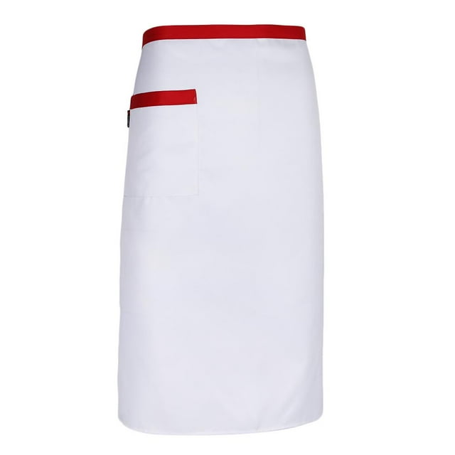 Milaget Half Size Waist Kitchen Apron Catering Chef Hotel Cook Server Waiter Pub White