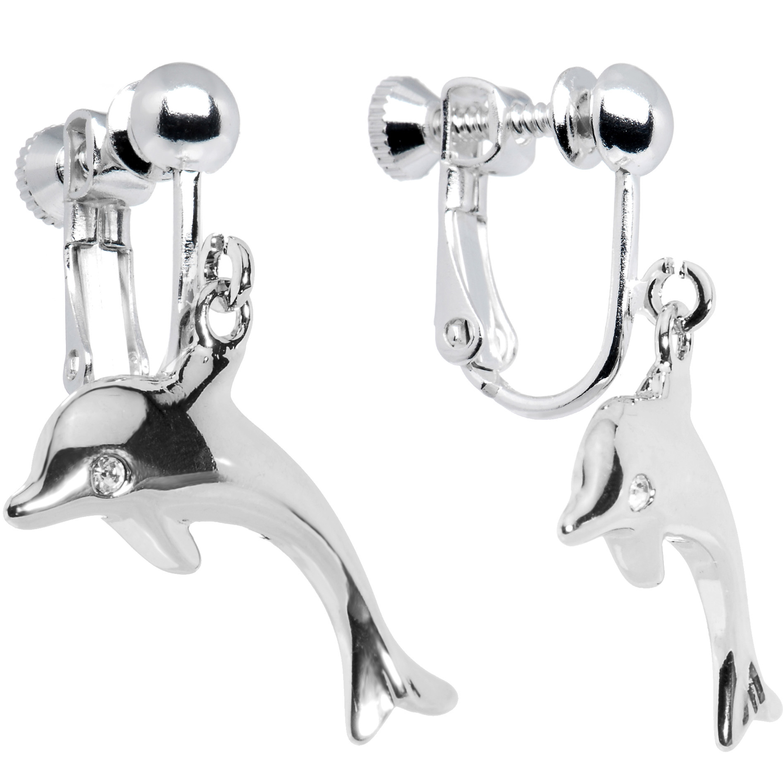 Dolphin Clip on Earrings