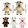 thumbnail image 2 of Cow Stuffed Animal, Running Pose Stuffed Animal Toy, Adorable Fluffy Cow Plush Toy, Soft Farm Stuffed Animal Plushies, Running Stuffed Animal for Stress Relief and Emotional Support, Brown, 11.8 Inch, 2 of 4