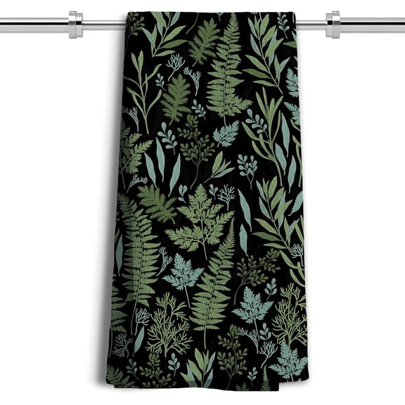 Set of 2 Vintage Botanical Kitchen Towels Olive Green Hand Towels for Bathroom, Green Bathroom Kitchen Decor, 16x24 Inch