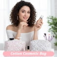 thumbnail image 6 of 5 PCS Quilted Cosmetic Bag, Floral Makeup Bag with Zipper Bulk Coquette Makeup Bags Cute Pouches for Cosmetics, Pens and Portable Travel Toiletries Bags-5 Styles, 6 of 8