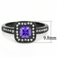 thumbnail image 4 of Black Womens Ring Anillo Para Mujer 316L Stainless Steel Ring with AAA Grade CZ in Tanzanite, 4 of 4