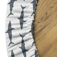 thumbnail image 5 of Ambesonne Shark Fitted Round Tablecloth, Swimming Wild Fishes, 36"- 40" Diameter, Charcoal Grey White, 5 of 5