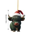 thumbnail image 3 of WIFKLSIIPG 2D Acrylic Cartoon Christmas Cow Christmas Tree Pendant Acrylic Christmas Cartoon Cute Christmas Hat Cow Double Print 2D White Elephant Gift Pendant, 3 of 4