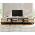 thumbnail image 3 of WAMPAT Modern TV Stand for TVs up to 110 inch, 3 in 1 Entertainment Center TV Console with Storage Cabinets and Metal Base,Media Console for Living Room,Light Oak, 3 of 6