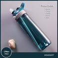 thumbnail image 2 of 24oz Water Bottles With Straw, Leakproof BPA FREE Hidden Nozzle, Flip Up Lid Has Handle Wide Bottle Easy Clear, Suit Office Sports Travel Gym Yoga, Dark Cyan, 2 of 6