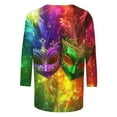 thumbnail image 4 of TIMIFIS 3/4 Hauts à Manches pour Femmes Décontracté Ample Mardi Gras Imprimé Col Rond T-Shirt Chandail Tops de Fête, 4 of 5