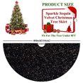 thumbnail image 3 of Falda de árbol de Navidad FUHSY con lentejuelas de terciopelo negro de 46 pulgadas, 3 of 7