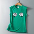 thumbnail image 4 of Camiseta Sin mangas con estampado divertido Gibobby para mujer cuello redondo, 4 of 5