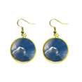 thumbnail image 1 of La luz del sol oscuro nubes blancas Ear Dangle Golden Drop Earring Jewelry Mujer Unbranded M, 1 of 3