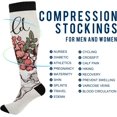 thumbnail image 4 of FREEAMG Colorful Flowers Compression Socks for Women and Men, 1 Pair, 4 of 7