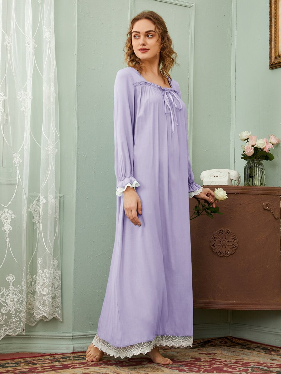 full sleeves night gown