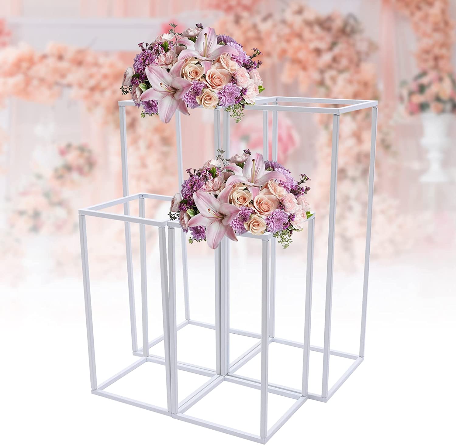 Miumaeov Wedding Flower Stand, Metal Geometric Wedding Flower Vase