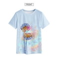 thumbnail image 3 of HUBERY Women Dandelion Printed Tie-Dye Round Neck Short Sleeve Top, 3 of 4