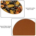 thumbnail image 5 of Thanksgiving Stylish Round Coasters Set of 6, Microfiber Leather Drink Coasters, 11x11 cm/4.3x4.3 in, Cup Mat, 5 of 6