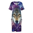 thumbnail image 4 of Vestido holgado con bolsillos de New Age Spirit Wolf para mujer, ropa elegante para mujer, 4 of 7