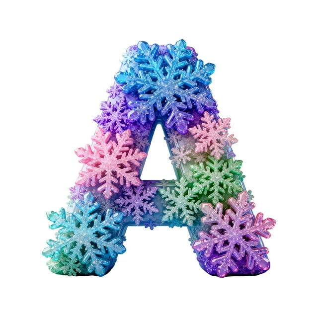 A Snowflake Series 2D Acrylic Backpack Car Pendant Decoration Ornament Alphabet Design A