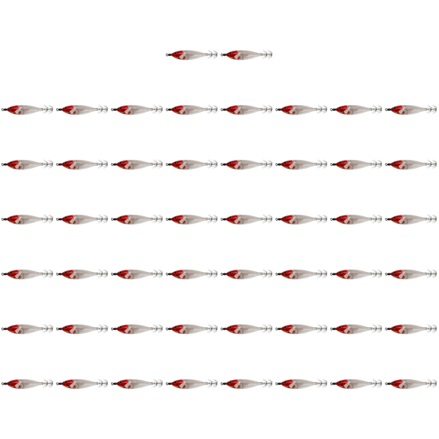 Anzuelos Luminosos Calamar 5 7g/8cm Anzuelo Doble para Pesca Nocturna () Rojo Y Blanco