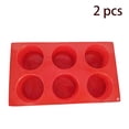 thumbnail image 1 of Molde de silicona para muffins gigantes de 6 tazas, juego de 2 moldes para muffins estilo Texas, moldes de silicona para hornear cupcakes caseros, antiadherentes y sin BPA, 1 of 6