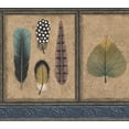 thumbnail image 1 of Plumes d'Œufs Colorés Laisse Arachide Brun Bord de Papier Peint Retro Design, Rouleau 15' x 8'', 1 of 3