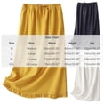 thumbnail image 3 of Cotton Linen Skirts for Women Spring Summer Beach Casual A Line Elastic High Waisted Flowy Midi Long Skirt White XXL(XXL), 3 of 5