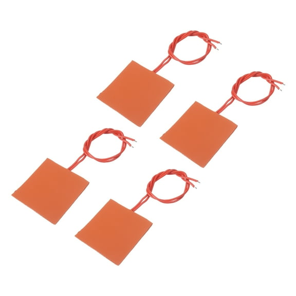 Silicone Heating Pad, 12V 7.5W Heater Film Flexible Heating Plate 50mmx50mm Heater Mat, Pack of 4