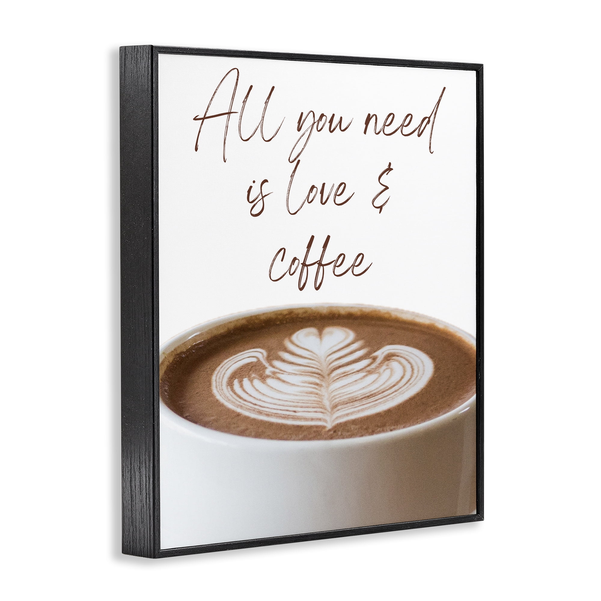 Stupell Industries All You Need Love & Coffee Black Framed Giclee Art, design by Jesse Keith